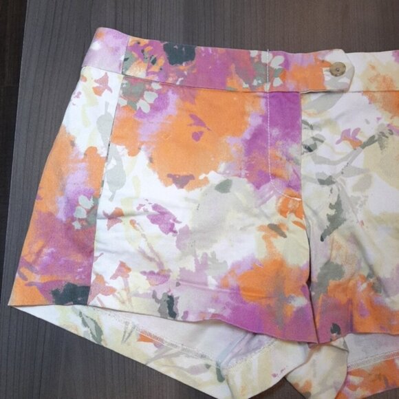 J CREW City Fit Stretch Chino Abstract Floral Watercolor Cotton Mini Size 6 - Picture 3 of 12